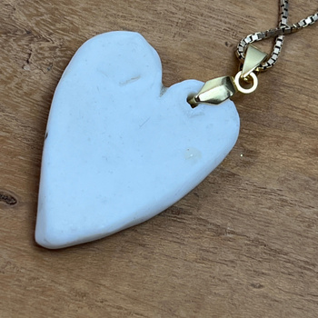Biały Naszyjnik Serce